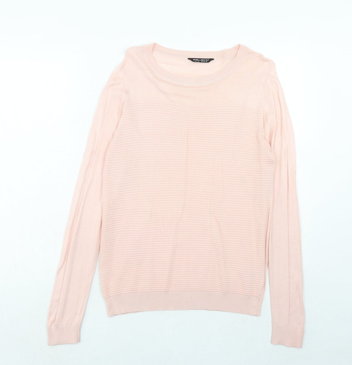 Select Womens Pink Round Neck Viscose Pullover Jumper Size M
