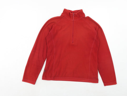 Mountain Life Womens Red Polyester Pullover Sweatshirt Size 8 Zip