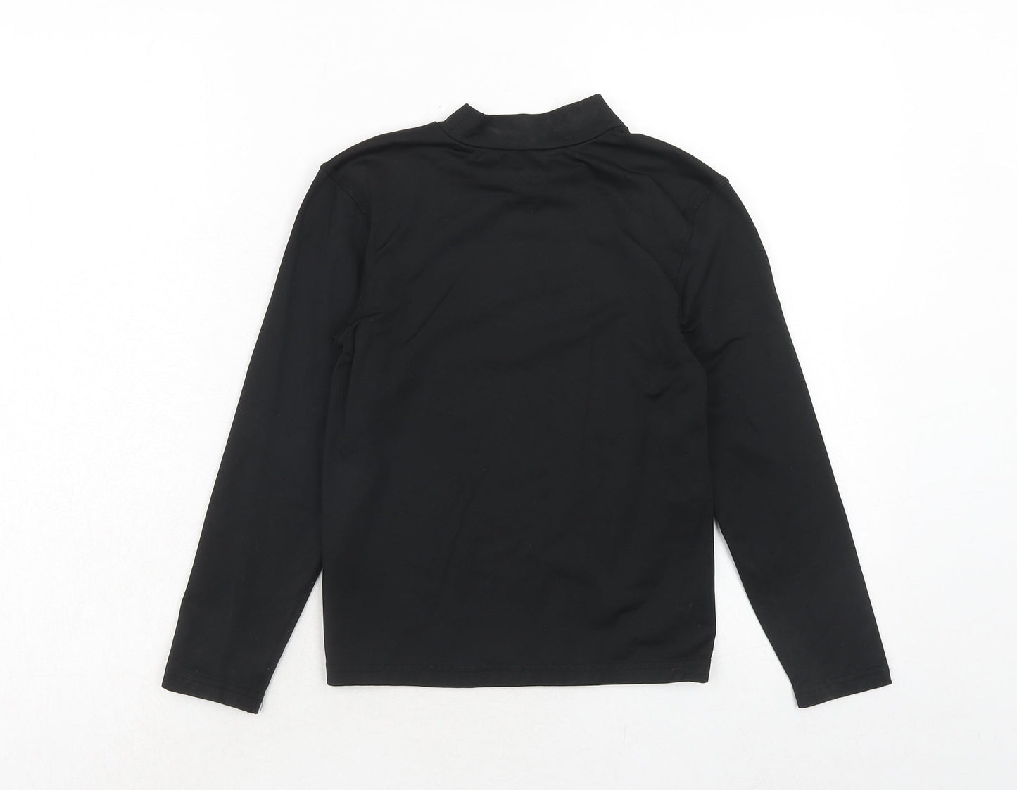 Crane Boys Black Polyester Pullover T-Shirt Size 9-10 Years Mock Neck Pullover