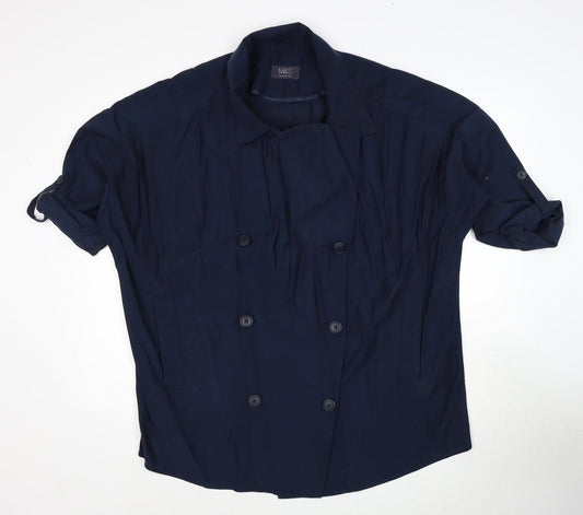 Marks and Spencer Womens Blue Jacket Size 14 Button