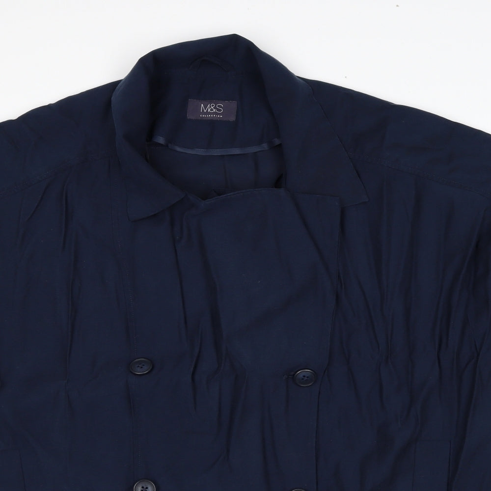 Marks and Spencer Womens Blue Jacket Size 14 Button