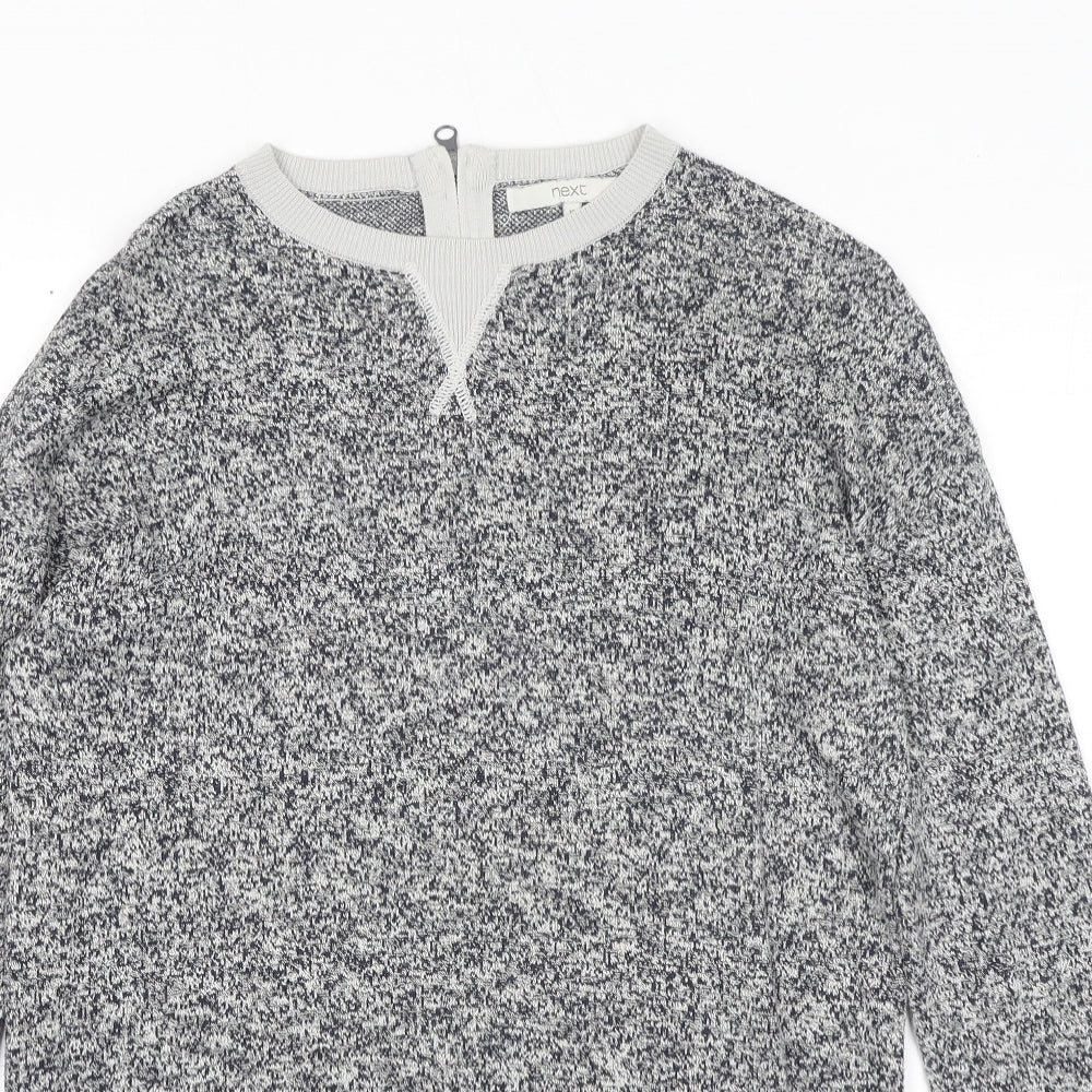 NEXT Womens Grey Round Neck Cotton Pullover Jumper Size 10