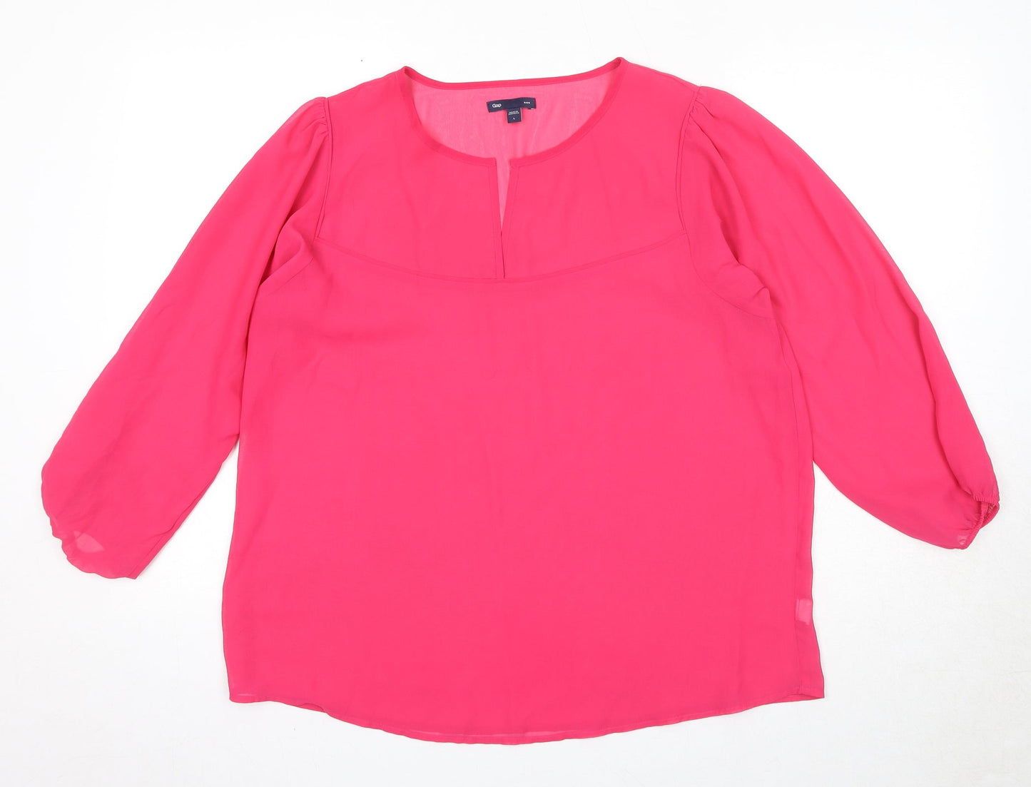 Gap Womens Pink Polyester Basic Blouse Size L Round Neck