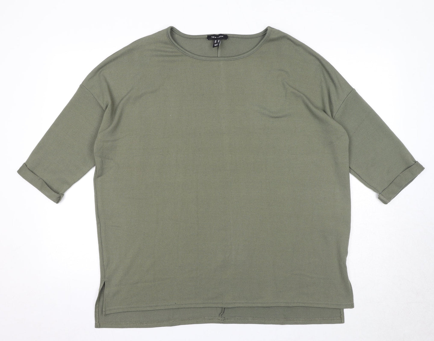 New Look Womens Green Round Neck Polyester Pullover Jumper Size M
