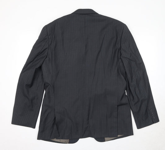NEXT Mens Black Striped Polyester Jacket Suit Jacket Size 42 Regular
