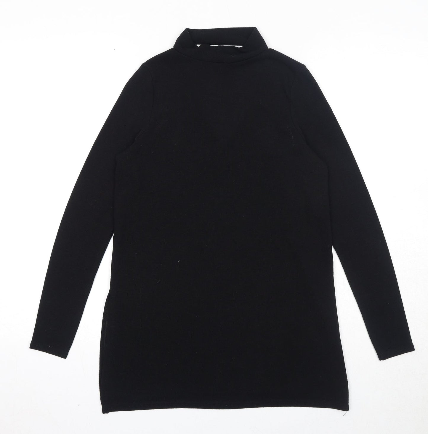 River Island Womens Black Round Neck Polyester Pullover Jumper Size 6 - Keyhole Neck