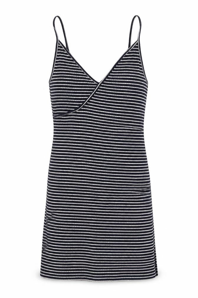 Topshop Womens Blue Striped Cotton Camisole Tank Size 8 V-Neck