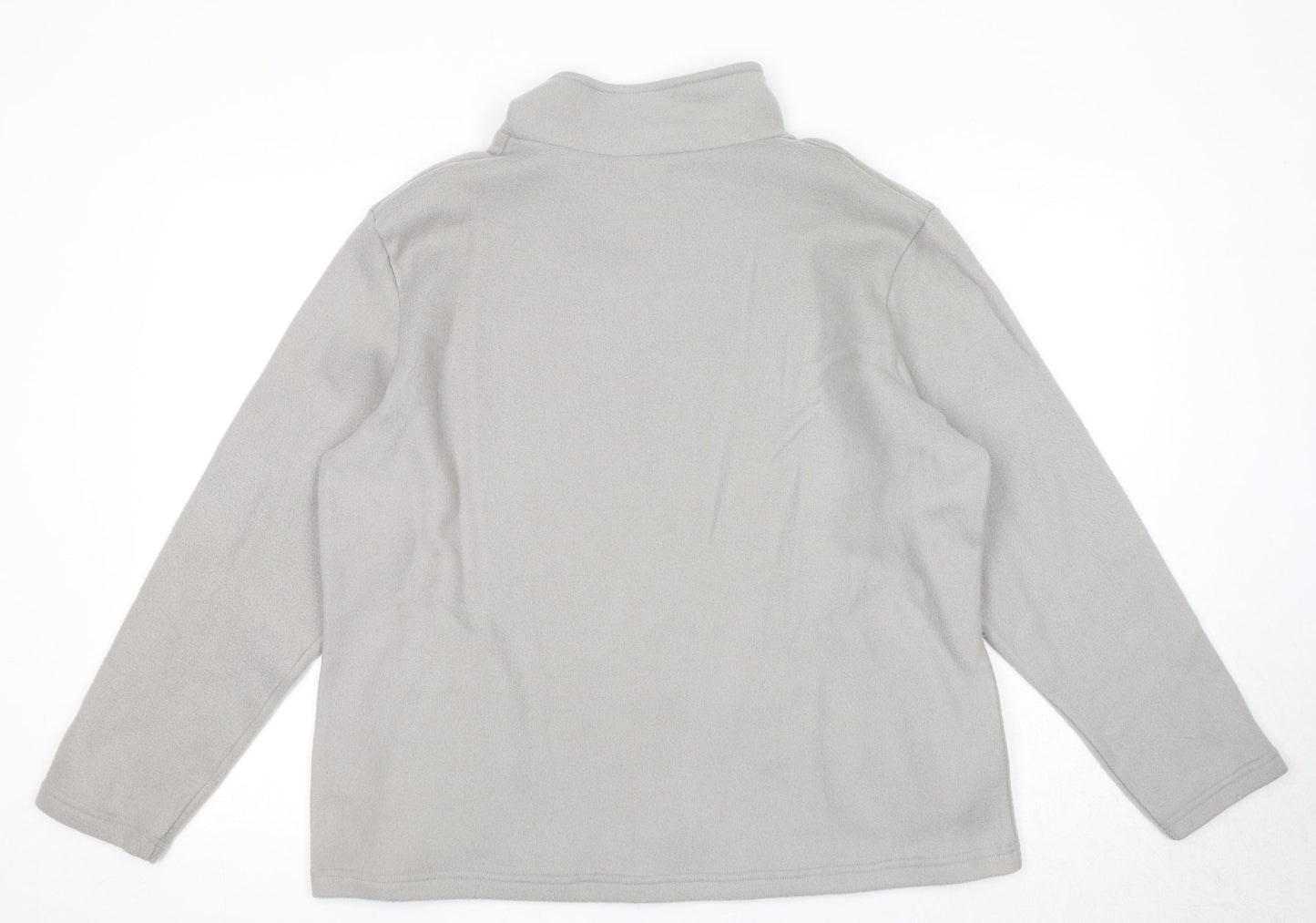 Anne De Lancay Womens Grey Jacket Size L Zip - Flower Detail