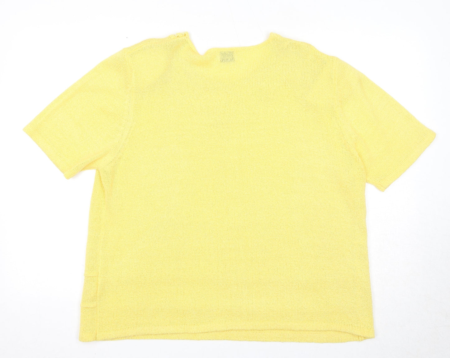 Roman Womens Yellow Round Neck Acrylic Pullover Jumper Size XL
