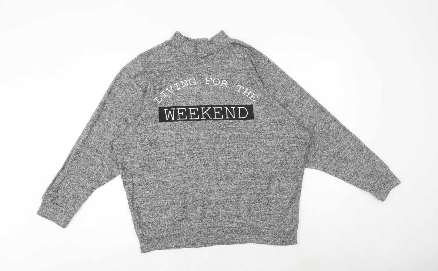 Select Womens Grey Polyester Pullover Sweatshirt Size 10 Pullover - Living for the Weekend