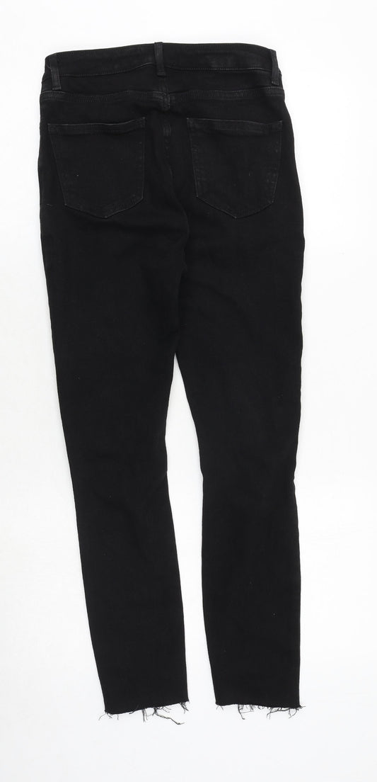 New Look Womens Black Cotton Straight Jeans Size 10 Regular Zip
