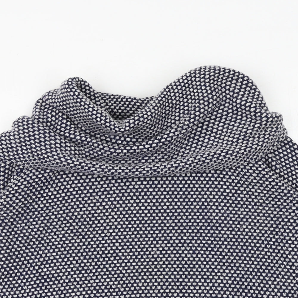 Wallis Womens Blue Roll Neck Geometric Polyester Pullover Jumper Size S