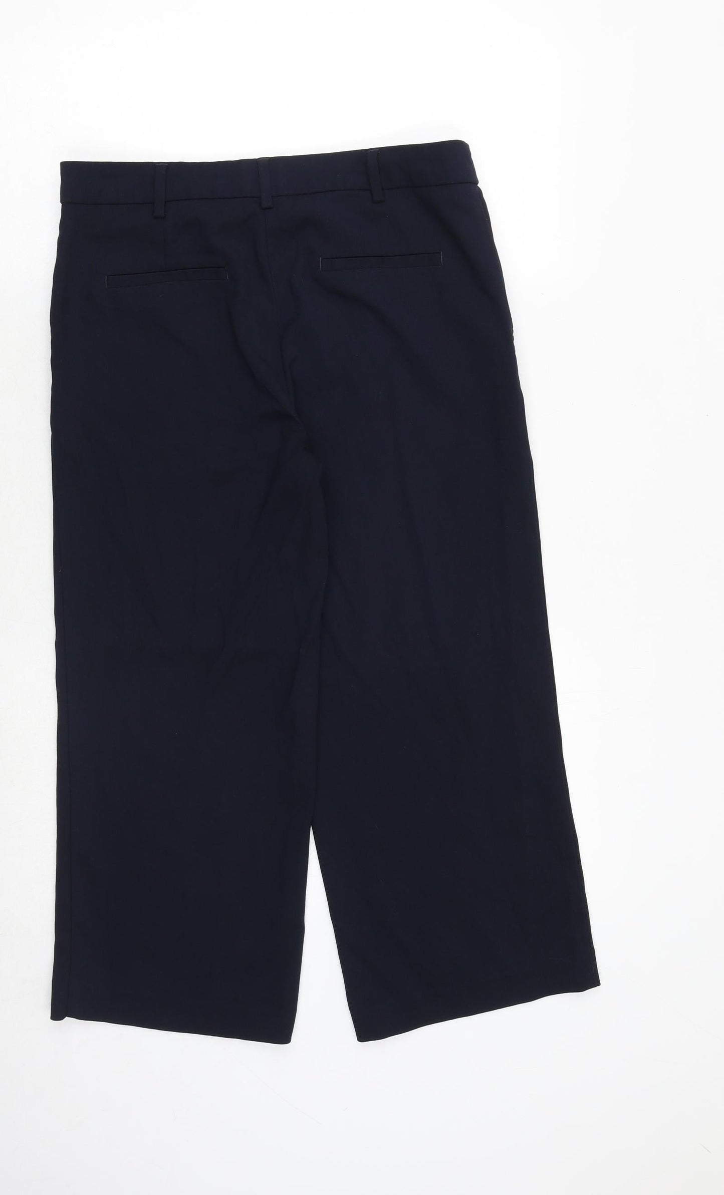 NEXT Womens Blue Polyester Trousers Size 10 Regular Zip