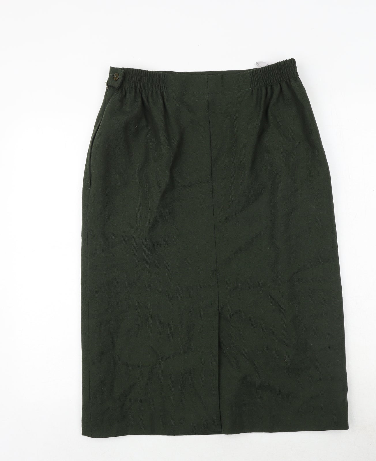 Avoca Womens Green Polyester A-Line Skirt Size 30 in Zip