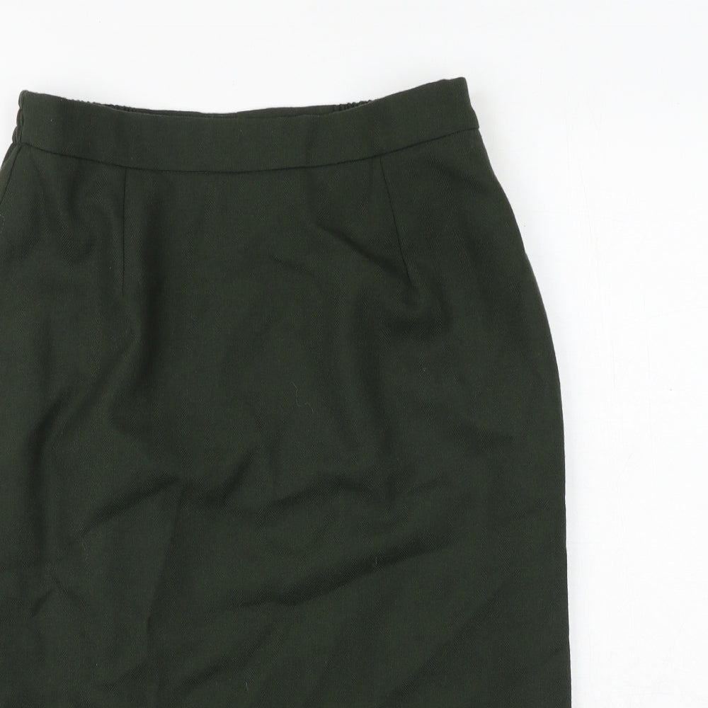 Avoca Womens Green Polyester A-Line Skirt Size 30 in Zip