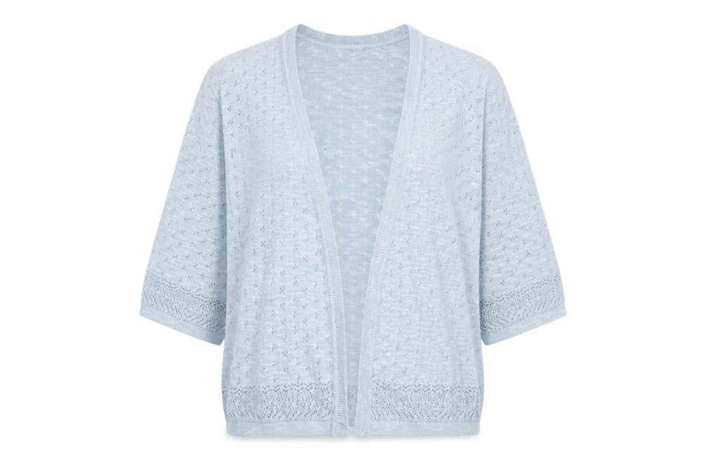 Indigo Womens Blue V-Neck Acrylic Cardigan Jumper Size 14