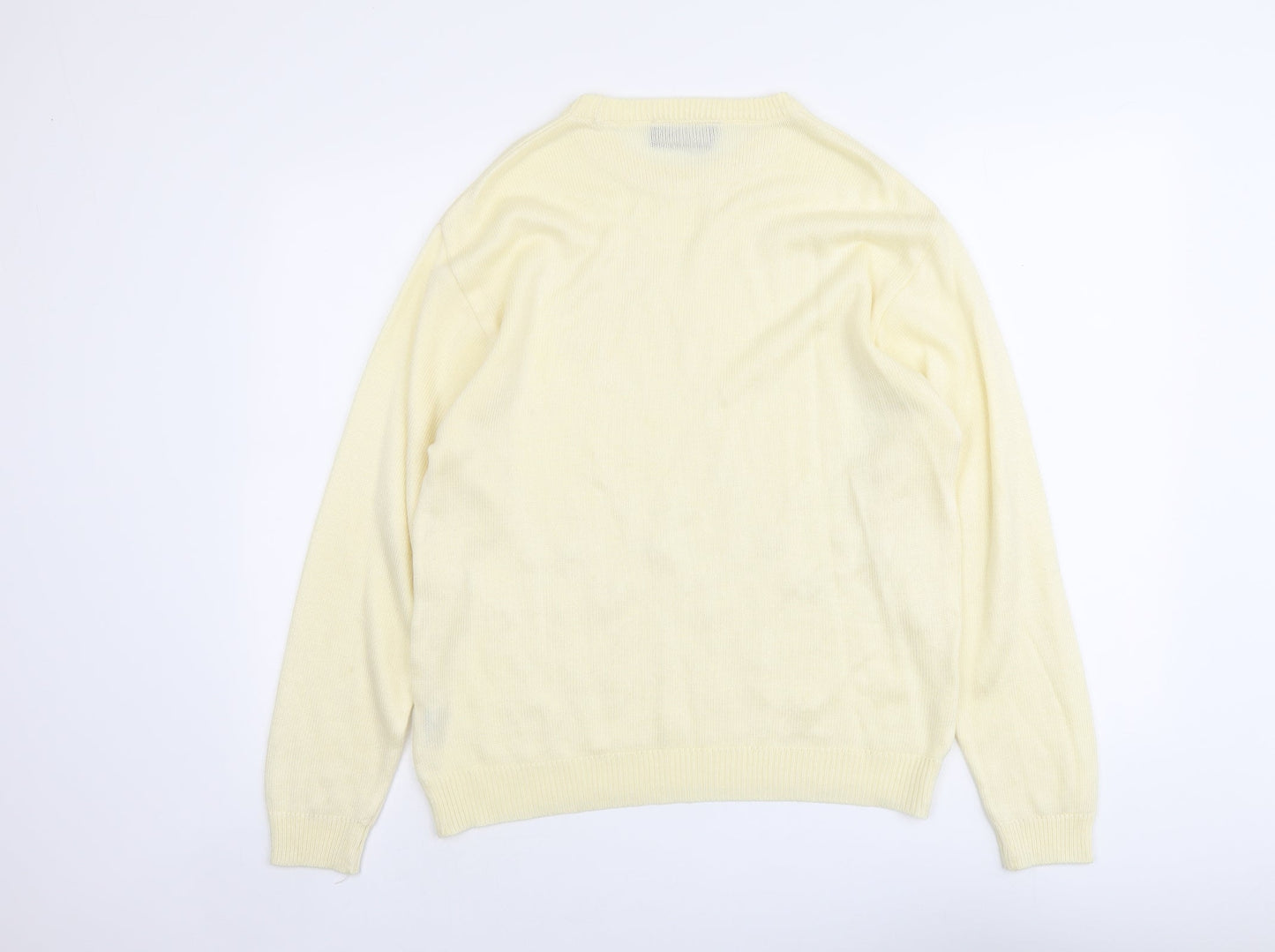 Allwyn Womens Ivory Round Neck Acrylic Pullover Jumper Size M
