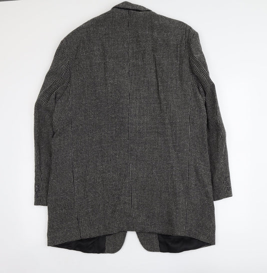 Arnold Brant Mens Grey Geometric Wool Jacket Suit Jacket Size 46 Regular