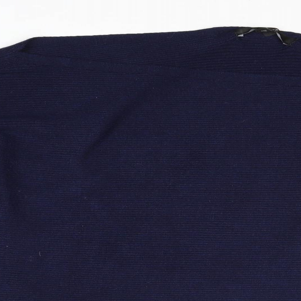 NEXT Womens Blue V-Neck Viscose Pullover Jumper Size 8