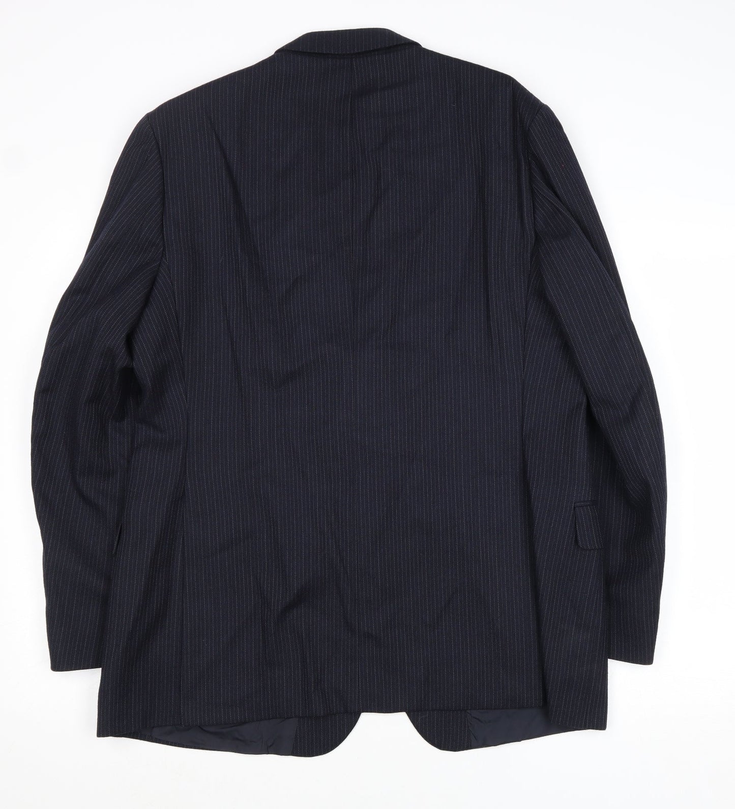 St Michael Mens Blue Striped Wool Jacket Suit Jacket Size 44 Regular