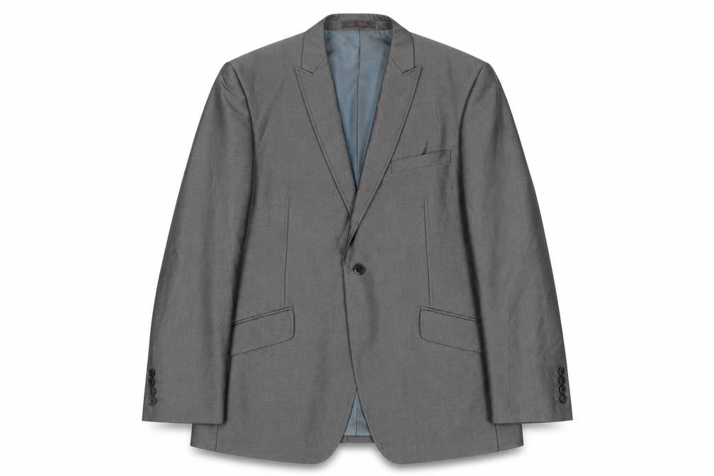 Mens 42 Chest Regular Fellini Grey One-Button