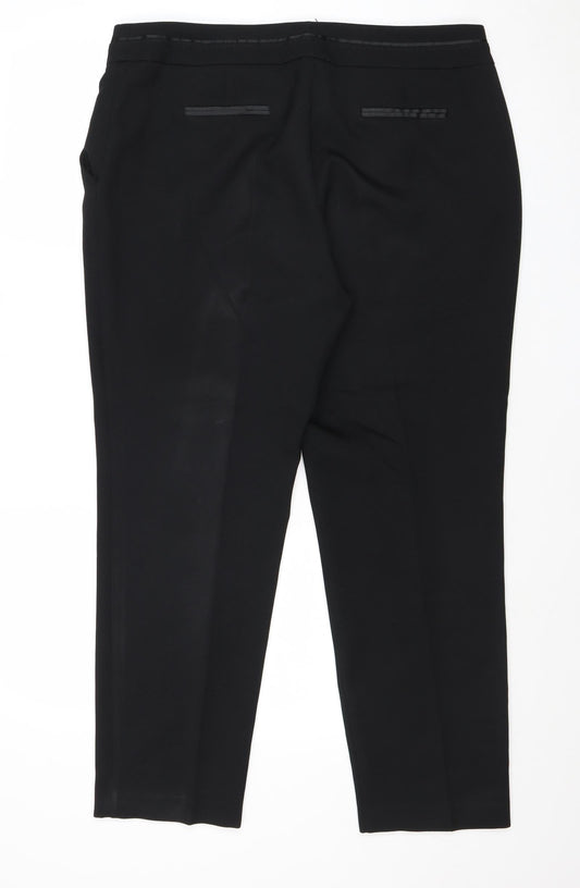 Very Womens Black Polyester Trousers Size 16 Regular Zip