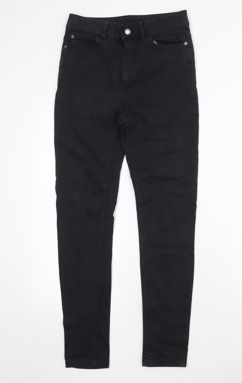 Marks and Spencer Womens Black Cotton Skinny Jeans Size 8 Regular Zip