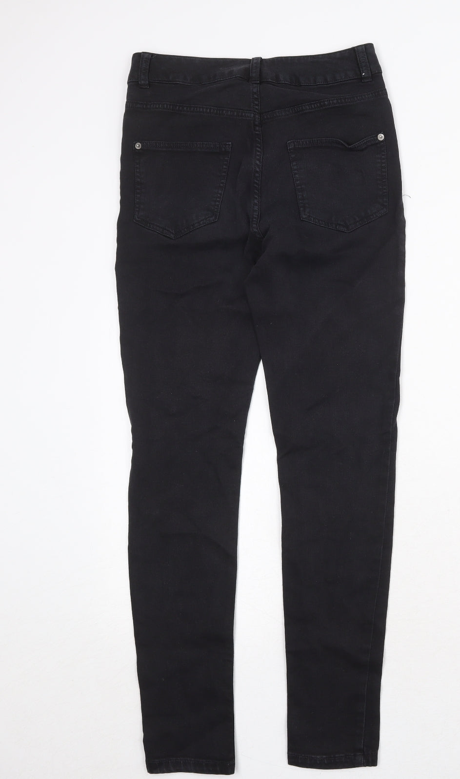 Marks and Spencer Womens Black Cotton Skinny Jeans Size 8 Regular Zip