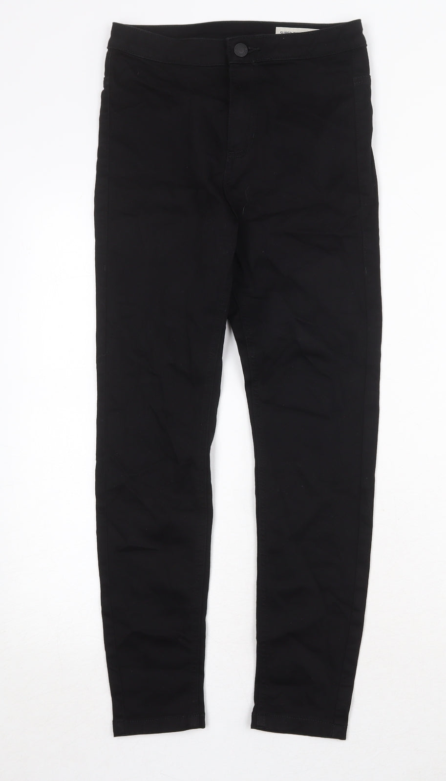 Marks and Spencer Womens Black Cotton Skinny Jeans Size 8 Regular Zip