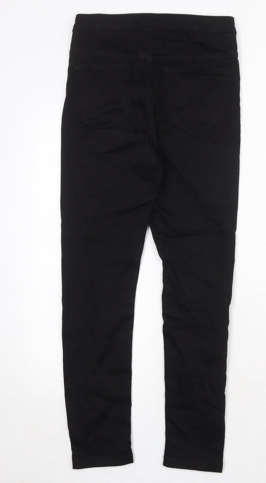 Marks and Spencer Womens Black Cotton Skinny Jeans Size 8 Regular Zip