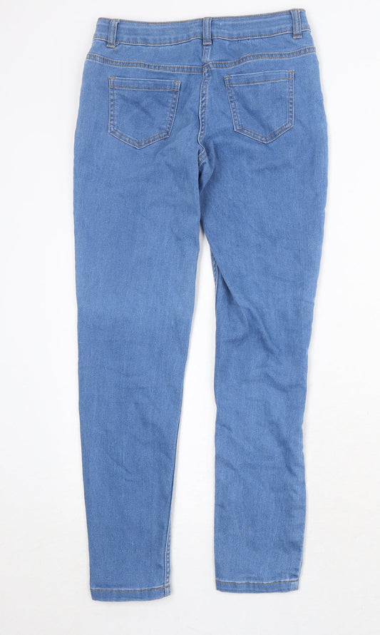 Debenhams Girls Blue Cotton Skinny Jeans Size 10-11 Years Regular Zip