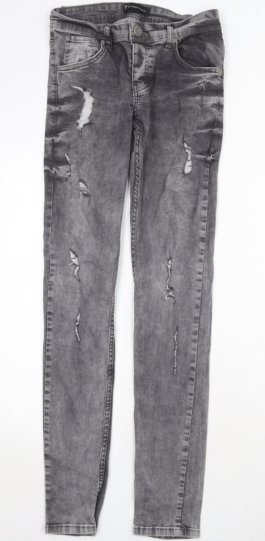 Giseppe Zanoti Womens Grey Cotton Skinny Jeans Size 29 in Regular Zip