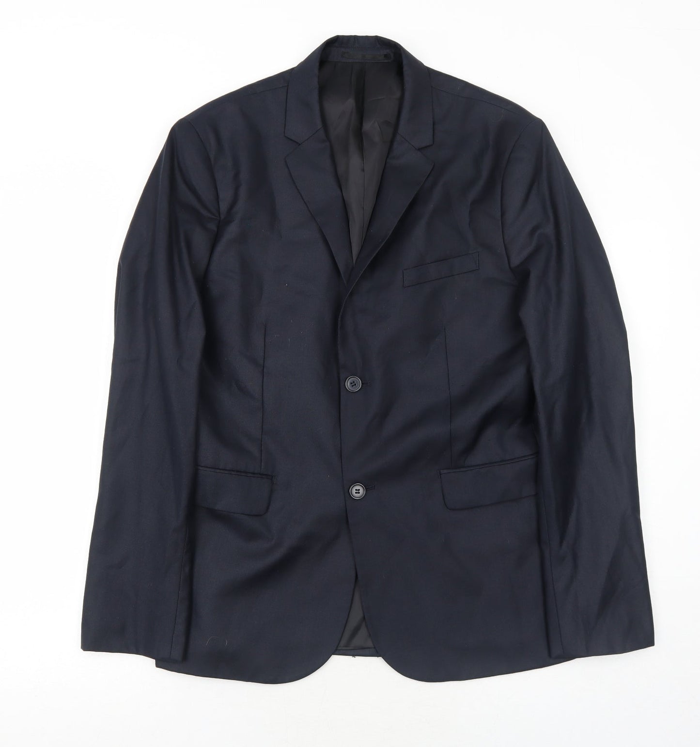 H&M Mens Blue Polyester Jacket Suit Jacket Size 42 Regular