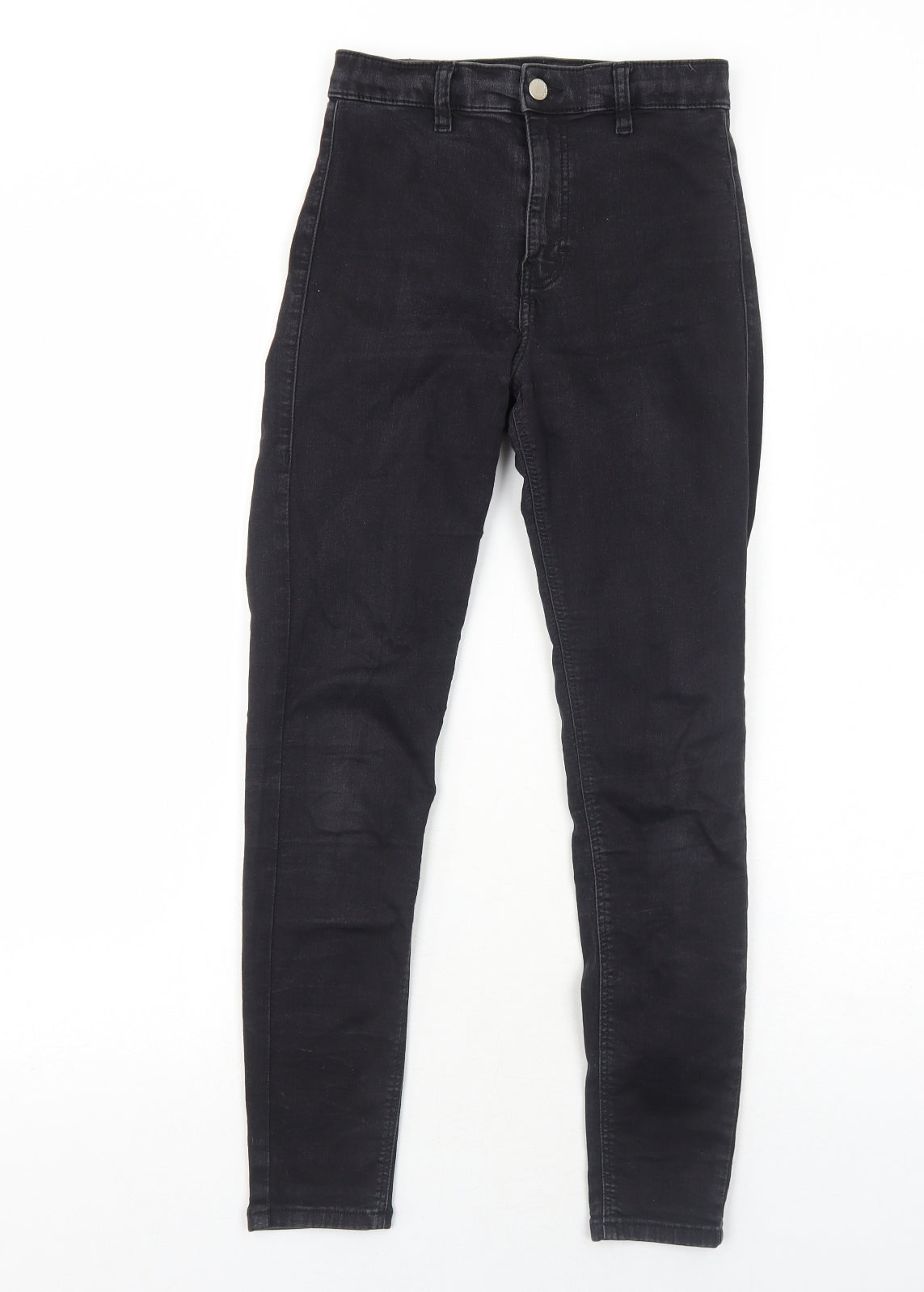 Topshop Womens Black Cotton Skinny Jeans Size 6 L30 in Regular Zip