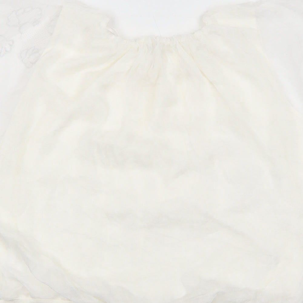 Klass Womens White Polyester Basic Blouse Size 14 Round Neck