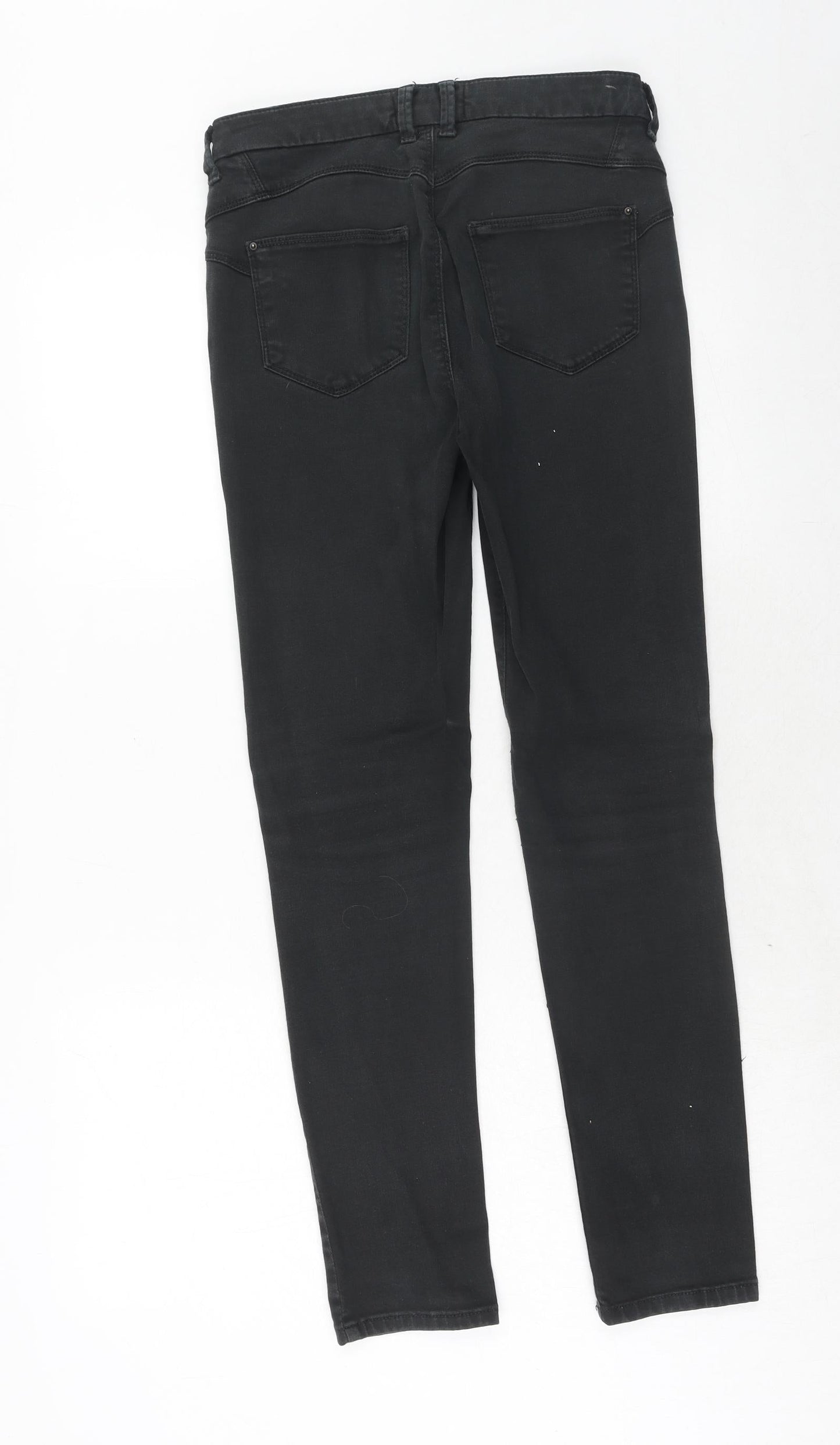 Marks and Spencer Womens Grey Cotton Skinny Jeans Size 8 Regular Zip