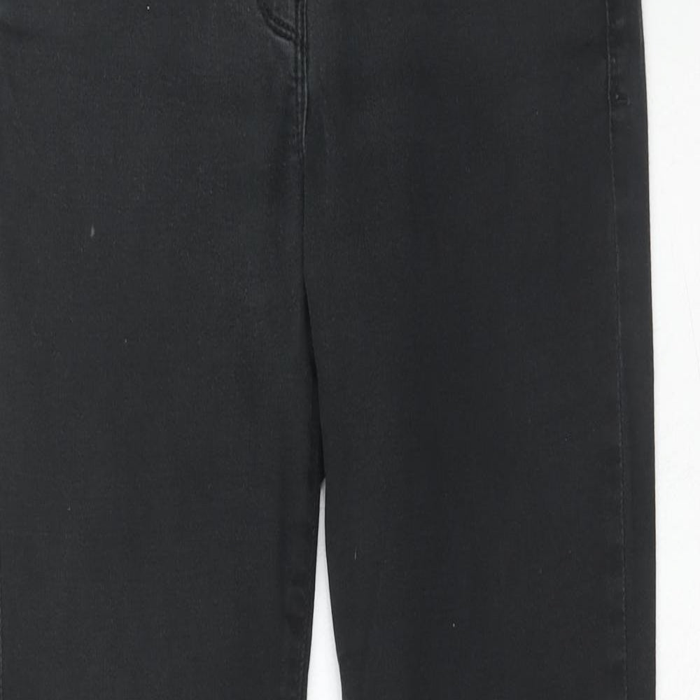 Marks and Spencer Womens Grey Cotton Skinny Jeans Size 8 Regular Zip