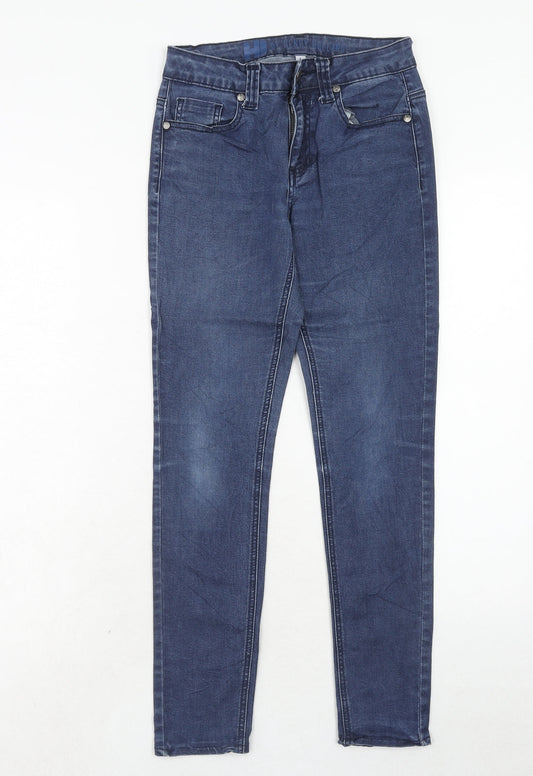 Henry Holland Womens Blue Cotton Skinny Jeans Size 8 Regular Zip
