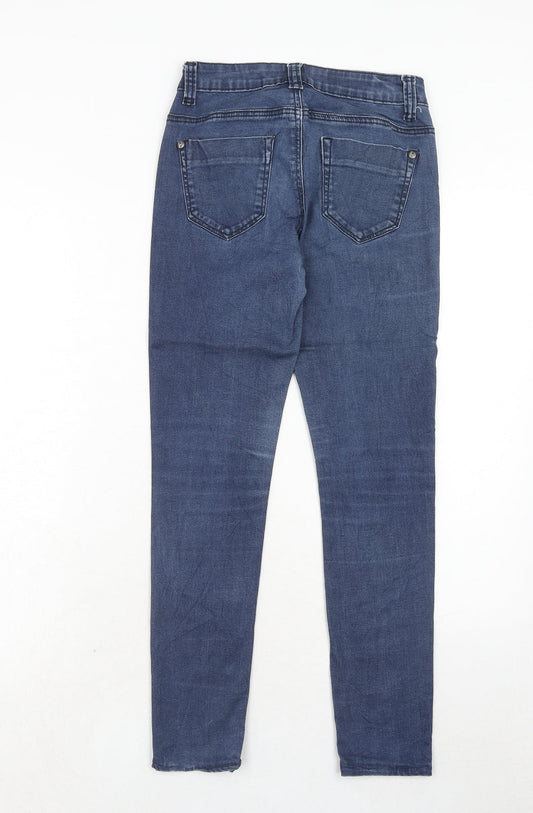Henry Holland Womens Blue Cotton Skinny Jeans Size 8 Regular Zip