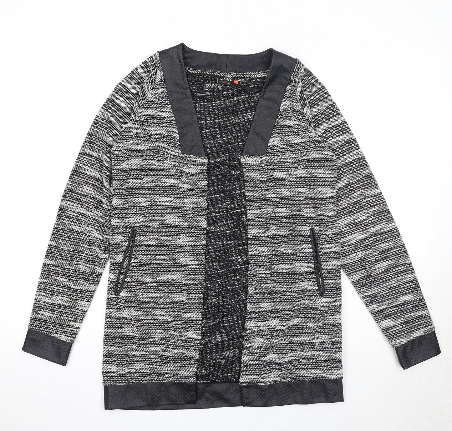 Only Womens Black V-Neck Polyester Cardigan Jumper Size S