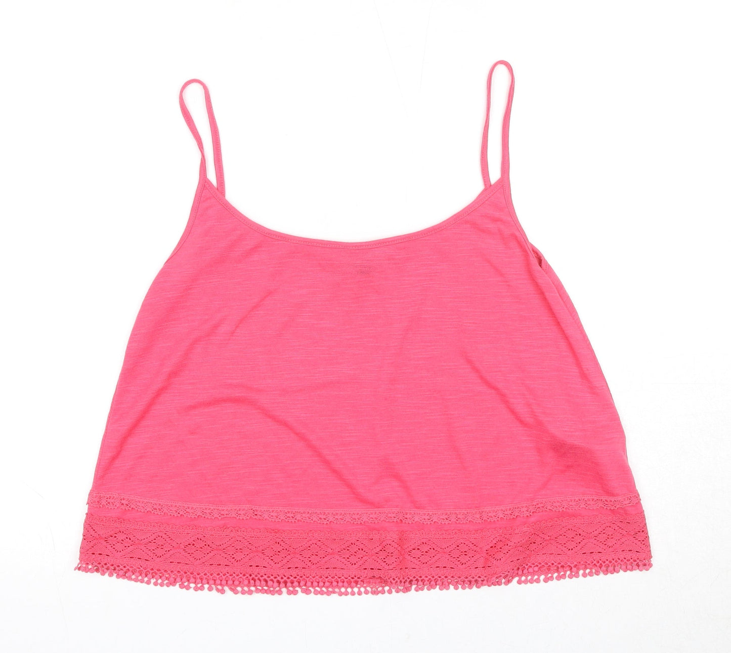 NEXT Womens Pink Cotton Basic Tank Size 14 Round Neck
