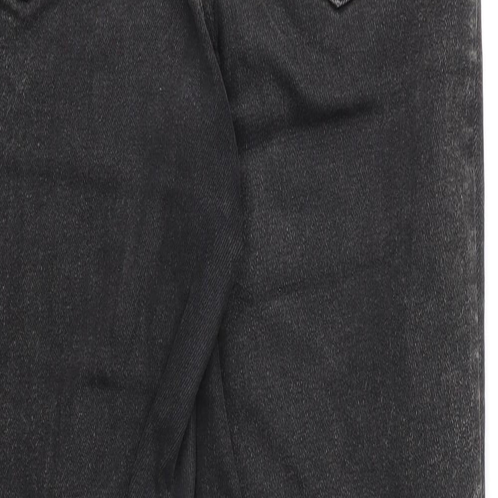 Stradivarius Womens Black Cotton Straight Jeans Size 8 Regular Zip