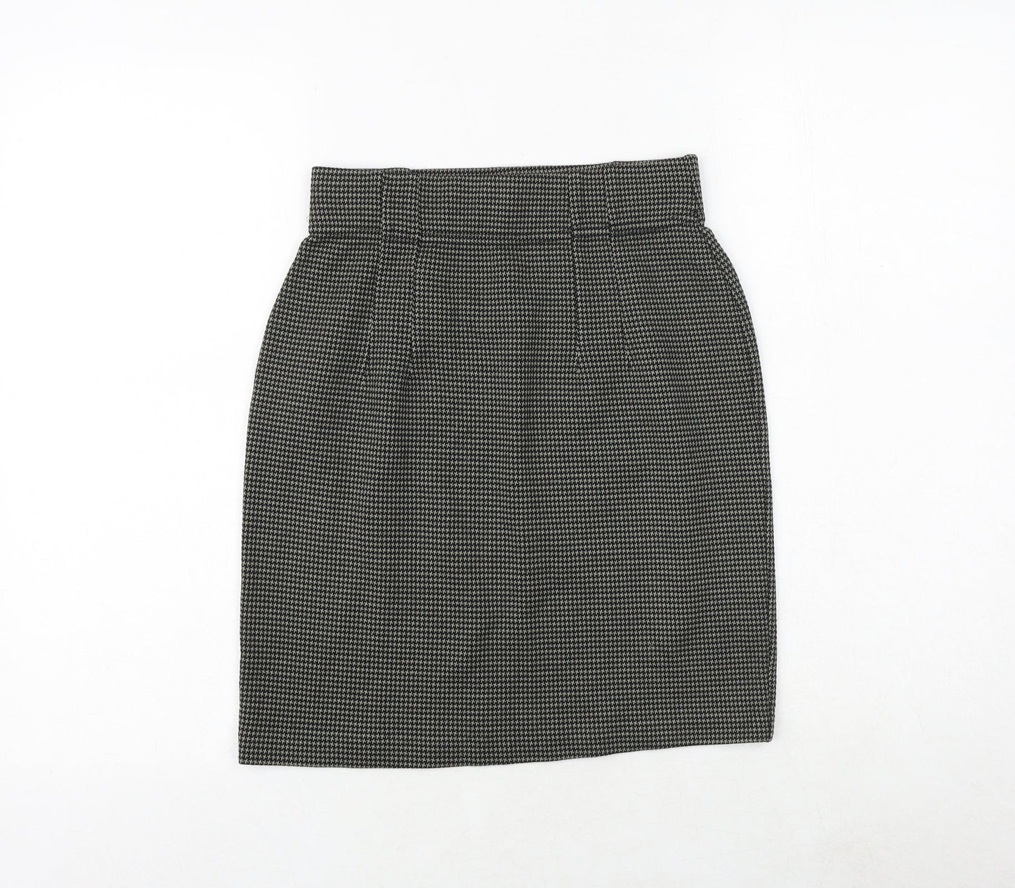 St Michael Womens Black Geometric Acrylic A-Line Skirt Size 24 in