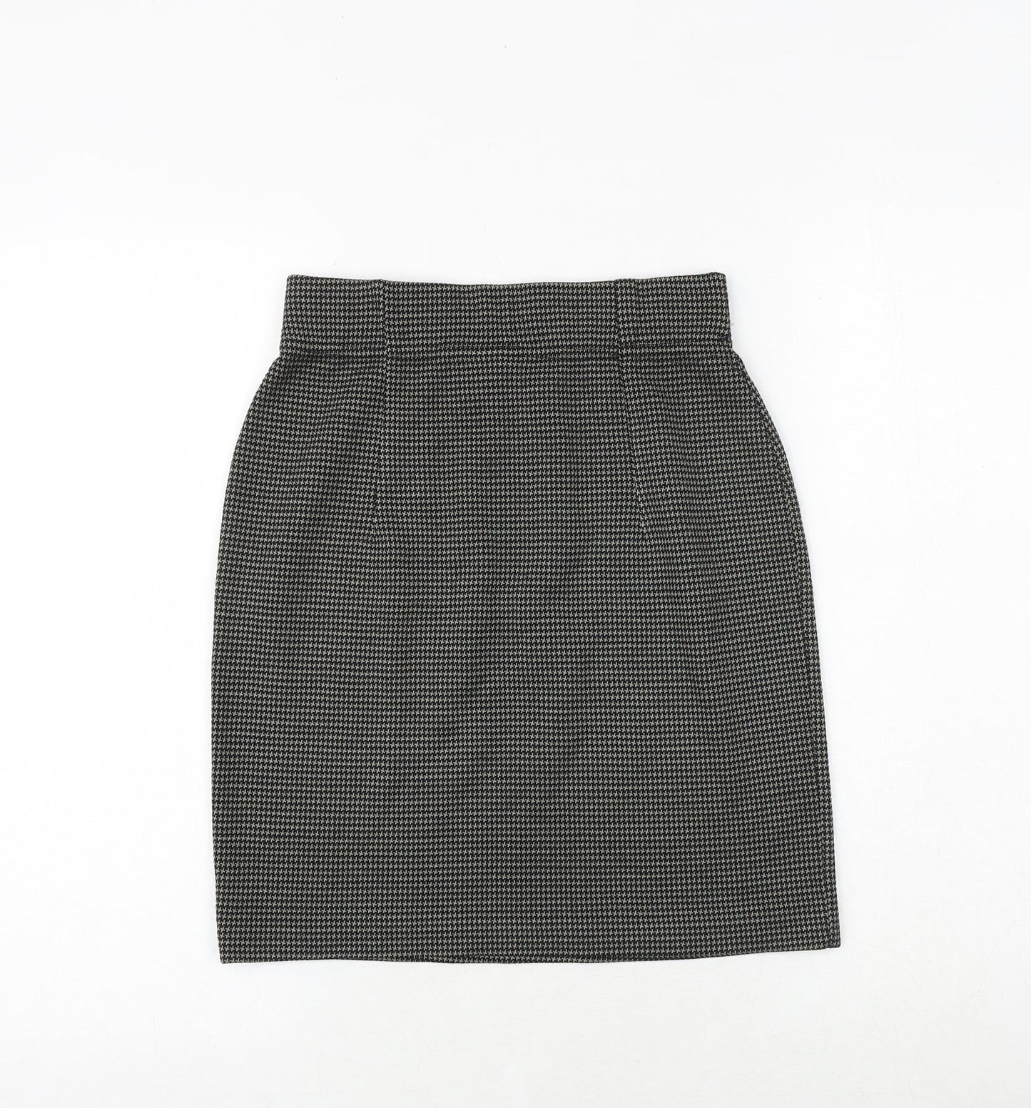 St Michael Womens Black Geometric Acrylic A-Line Skirt Size 24 in