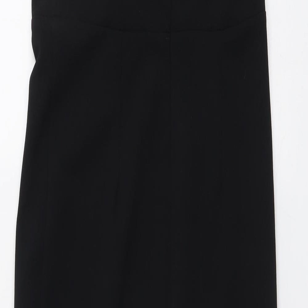 ASOS Womens Black Polyester A-Line Size 6 Off the Shoulder Zip