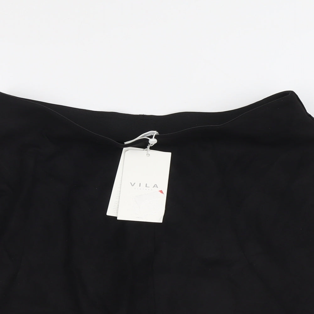 VILA Womens Black Polyester Swing Skirt Size S