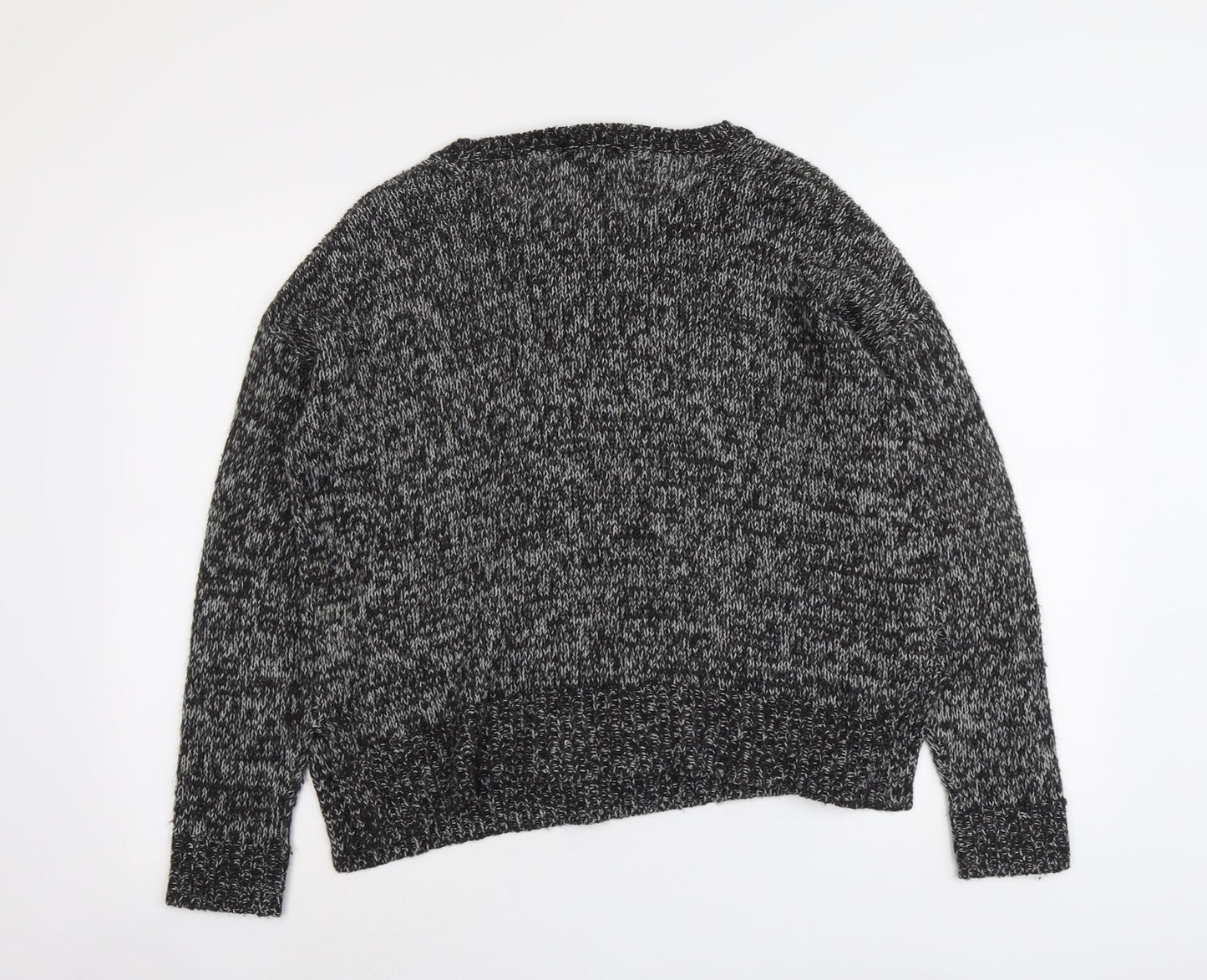 New Look Womens Grey Round Neck Acrylic Pullover Jumper Size M