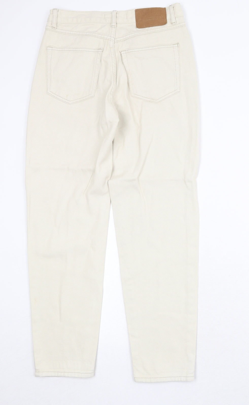 Pull&Bear Womens Beige Cotton Tapered Jeans Size 8 Regular Button