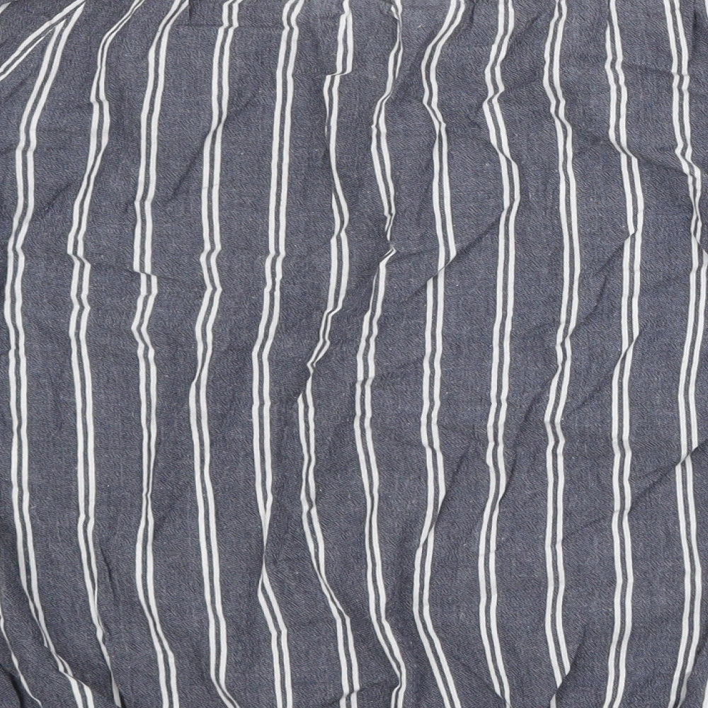 Gap Womens Grey Striped 100% Cotton Basic Blouse Size S Off the Shoulder