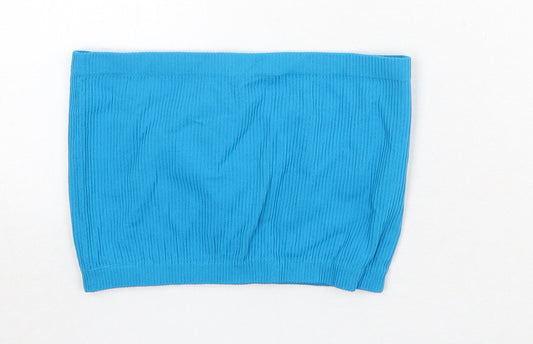 Pull&Bear Womens Blue Polyester Basic Tank Size XS Off the Shoulder